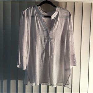 XL Lightweight White blouse Rayon/Poly Beach blouse